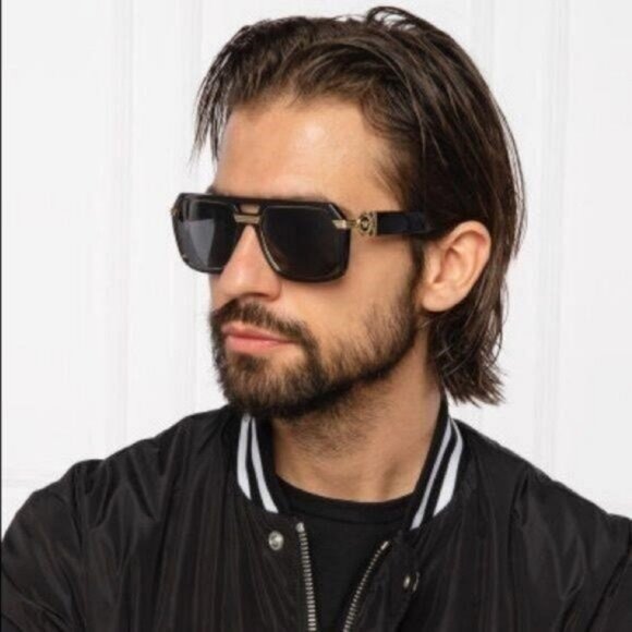 - New - 💯 Original VERSACE VE2228 100287 Dark Gray Irregular Men's Sunglas - Picture 1 of 12